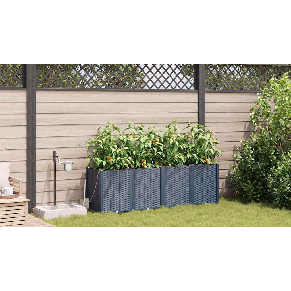 Vasi da giardino Grigio 160 x 40 x 52 cm Acciaio