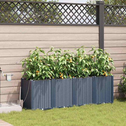Vasi da giardino Grigio 160 x 40 x 52 cm Acciaio