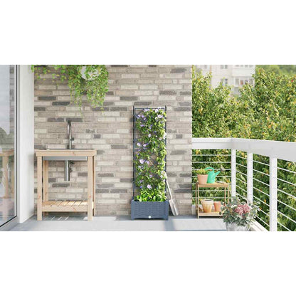 Vaso da Giardino con Trellis Grigio chiaro 40 x 40 x 125.5 cm