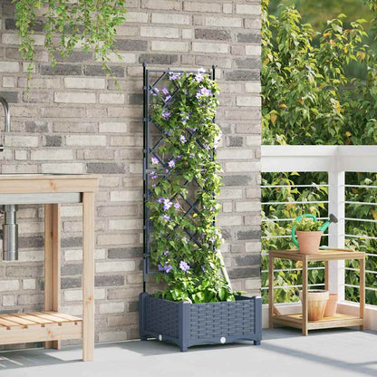 Vaso da Giardino con Trellis Grigio chiaro 40 x 40 x 125.5 cm