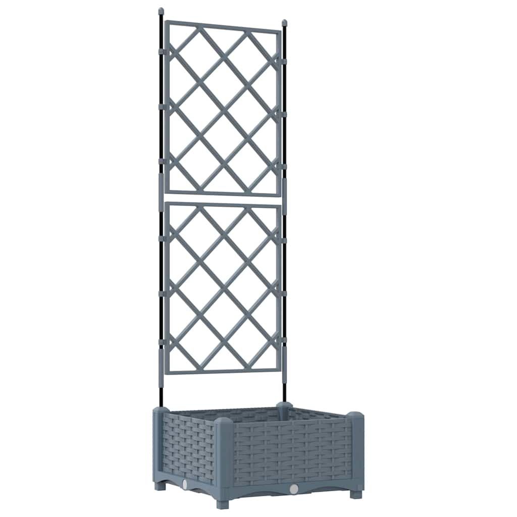 Vaso da Giardino con Trellis Grigio chiaro 40 x 40 x 125.5 cm