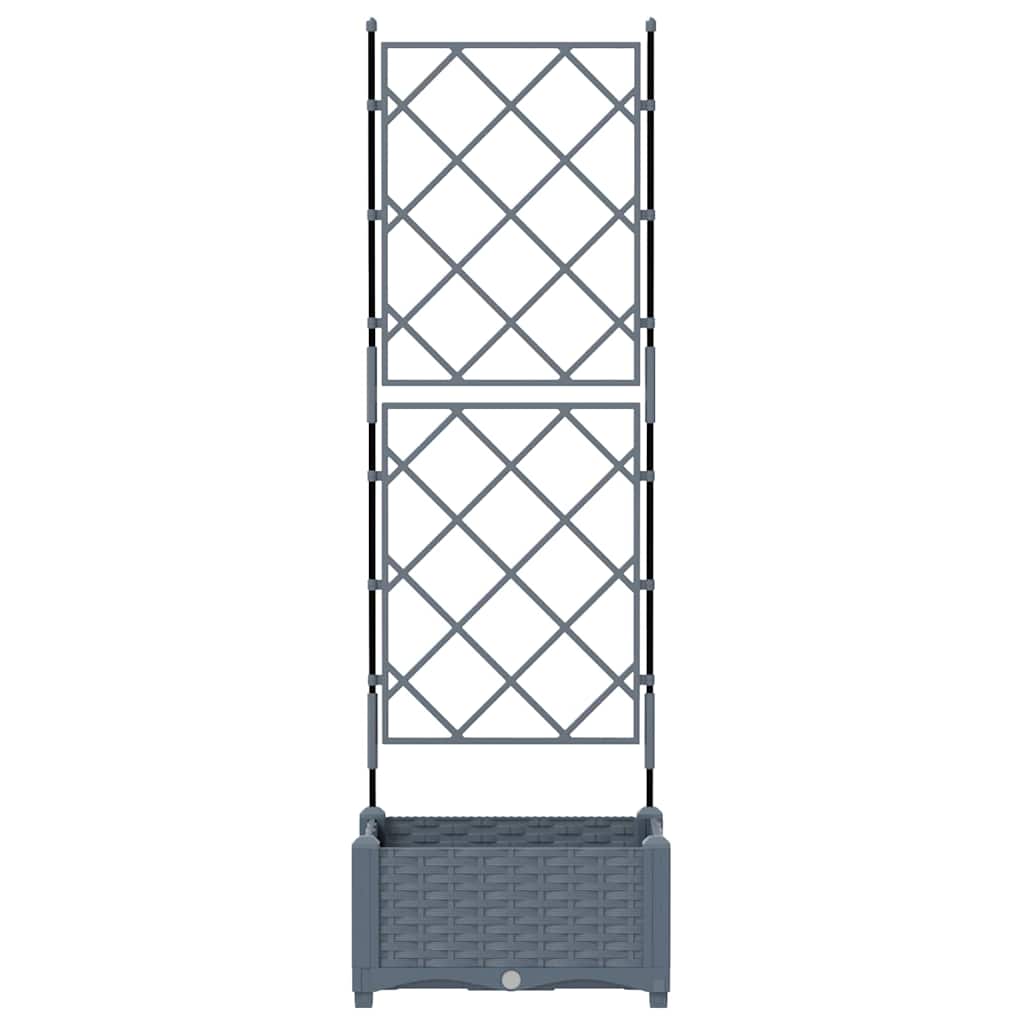 Vaso da Giardino con Trellis Grigio chiaro 40 x 40 x 125.5 cm