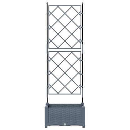 Vaso da Giardino con Trellis Grigio chiaro 40 x 40 x 125.5 cm