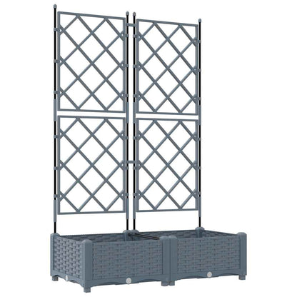 Vaso da Giardino con Trellis Grigio chiaro 80 x 40 x 125.5 cm