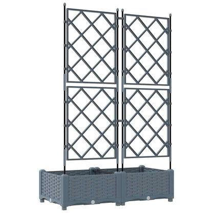 Vaso da Giardino con Trellis Grigio chiaro 80 x 40 x 125.5 cm