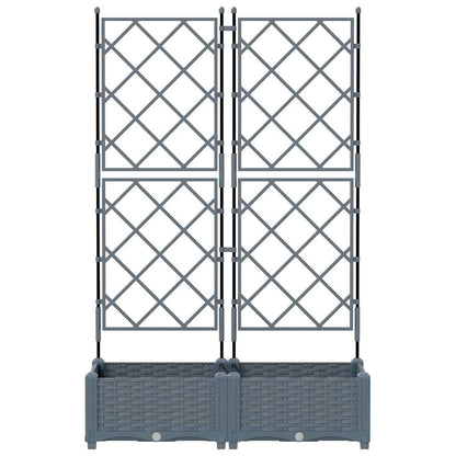 Vaso da Giardino con Trellis Grigio chiaro 80 x 40 x 125.5 cm