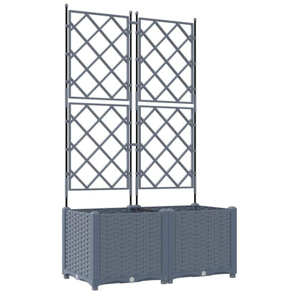 Vaso da Giardino con Trellis 2 pcs Grigio chiaro