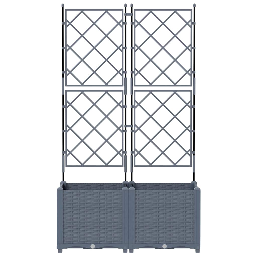 Vaso da Giardino con Trellis 2 pcs Grigio chiaro