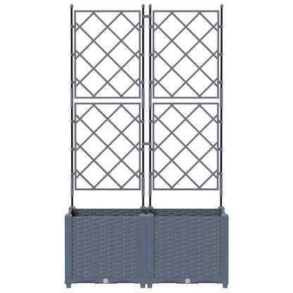 Vaso da Giardino con Trellis 2 pcs Grigio chiaro
