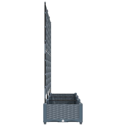 Vaso da Giardino con Trellis 3 pcs Grigio chiaro