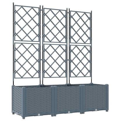 Vaso da Giardino con Trellis 3 pcs Grigio chiaro