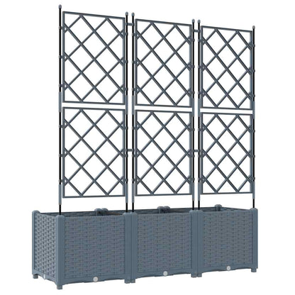 Vaso da Giardino con Trellis 3 pcs Grigio chiaro