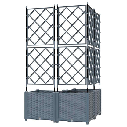 Vaso da Giardino con Trellis 3 pcs Grigio chiaro