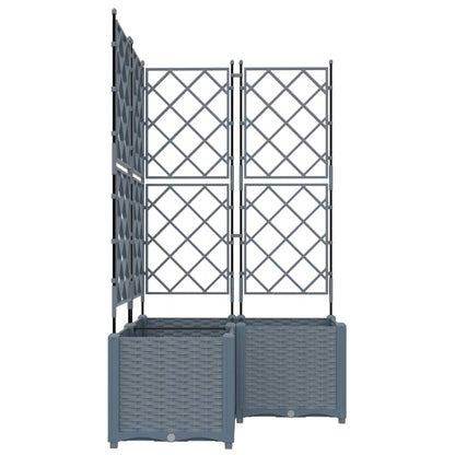 Vaso da Giardino con Trellis 3 pcs Grigio chiaro