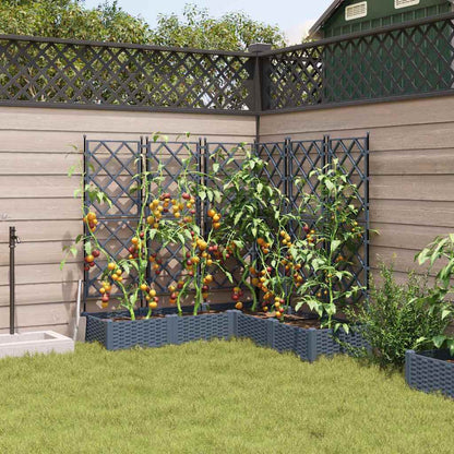 Vaso da Giardino con Trellis 5 pcs Grigio chiaro