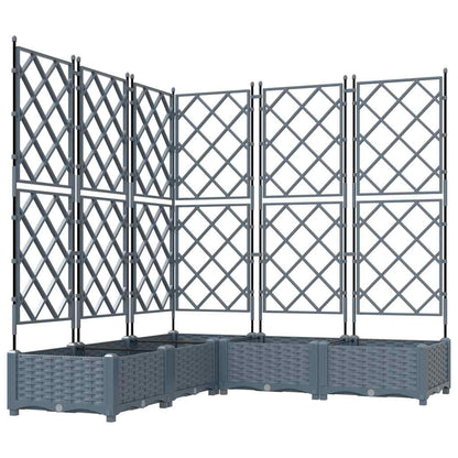 Vaso da Giardino con Trellis 5 pcs Grigio chiaro