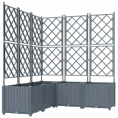Vaso da Giardino con Trellis 5 pcs Grigio chiaro