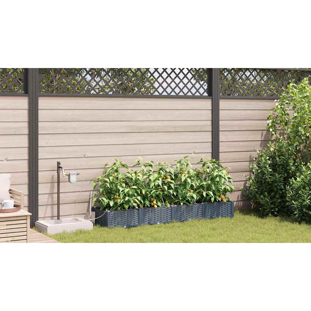 Vasi da giardino Grigio chiaro 160 x 40 x 22 cm Acciaio