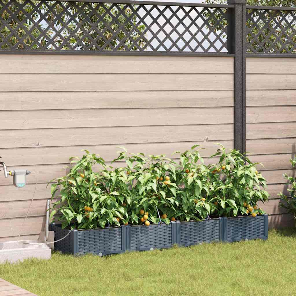 Vasi da giardino Grigio chiaro 160 x 40 x 22 cm Acciaio