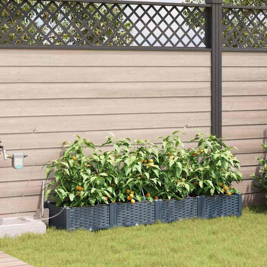 Vasi da giardino Grigio chiaro 160 x 40 x 22 cm Acciaio