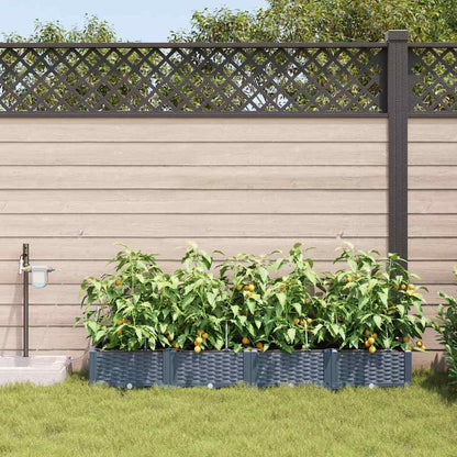 Vasi da giardino Grigio chiaro 160 x 40 x 22 cm Acciaio