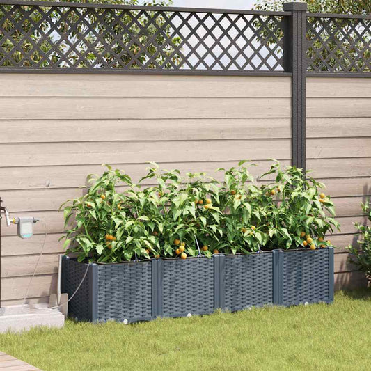 Vasi da giardino Grigio chiaro 160 x 40 x 37.5 cm Acciaio