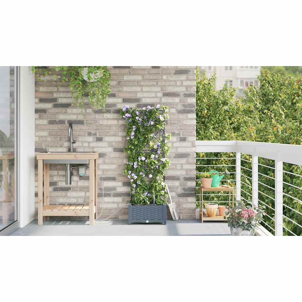 Vasi da giardino Grigio chiaro 40 x 40 x 126 cm Acciaio