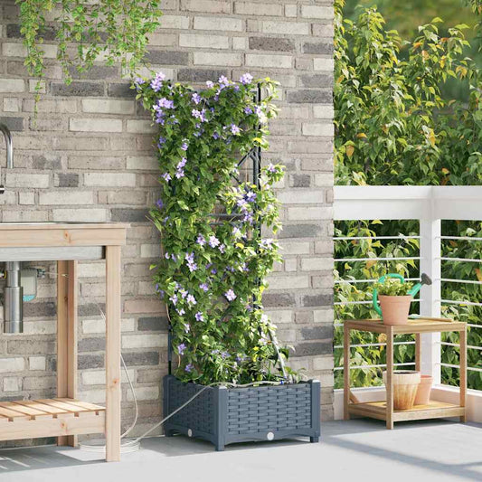 Vasi da giardino Grigio chiaro 40 x 40 x 126 cm Acciaio