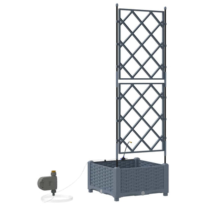 Vasi da giardino Grigio chiaro 40 x 40 x 126 cm Acciaio