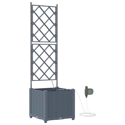 Vasi da giardino Grigio chiaro 40 x 40 x 142 cm Acciaio