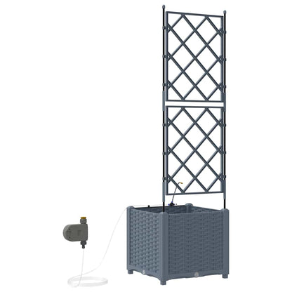 Vasi da giardino Grigio chiaro 40 x 40 x 142 cm Acciaio