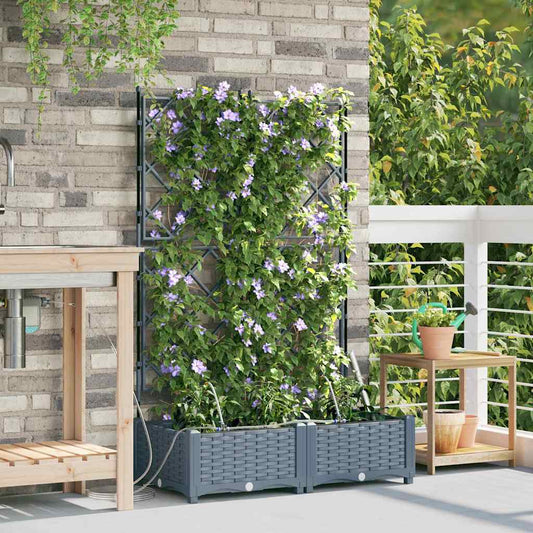 Vasi da giardino Grigio chiaro 80 x 40 x 126 cm Acciaio