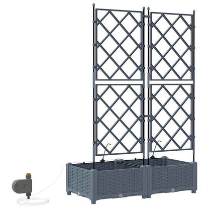 Vasi da giardino Grigio chiaro 80 x 40 x 126 cm Acciaio