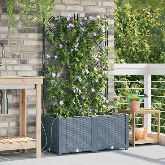 Vasi da giardino Grigio chiaro 80 x 40 x 142 cm Acciaio