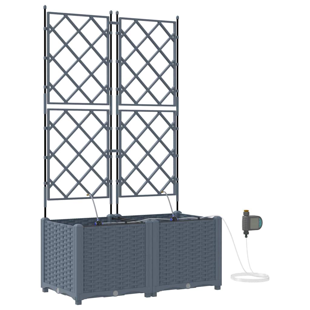 Vasi da giardino Grigio chiaro 80 x 40 x 142 cm Acciaio