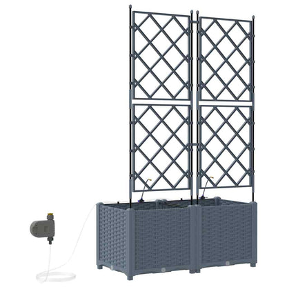 Vasi da giardino Grigio chiaro 80 x 40 x 142 cm Acciaio