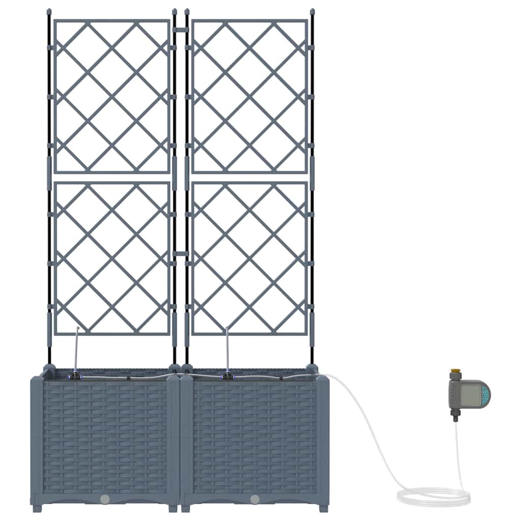 Vasi da giardino Grigio chiaro 80 x 40 x 142 cm Acciaio