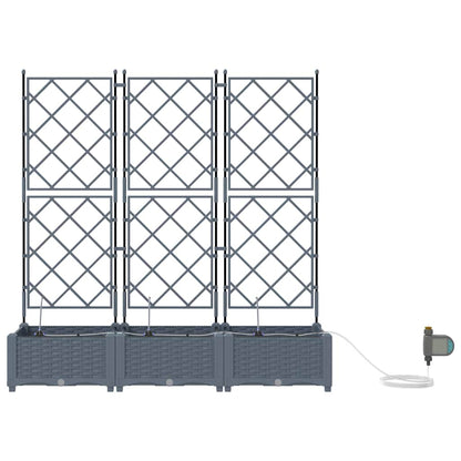 Vasi da giardino Grigio chiaro 120 x 40 x 126 cm Acciaio