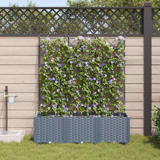 Vasi da giardino Grigio chiaro 120 x 40 x 142 cm Acciaio