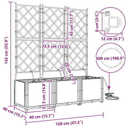Vaso da giardino 3 pcs Grigio Chiaro Plastica | homemem39
