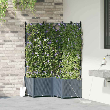 Vasi da giardino Grigio chiaro 80 x 80 x 142 cm Acciaio