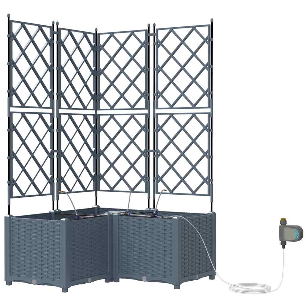 Vasi da giardino Grigio chiaro 80 x 80 x 142 cm Acciaio