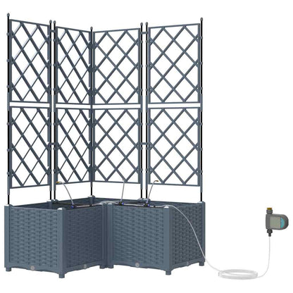 Vasi da giardino Grigio chiaro 80 x 80 x 142 cm Acciaio
