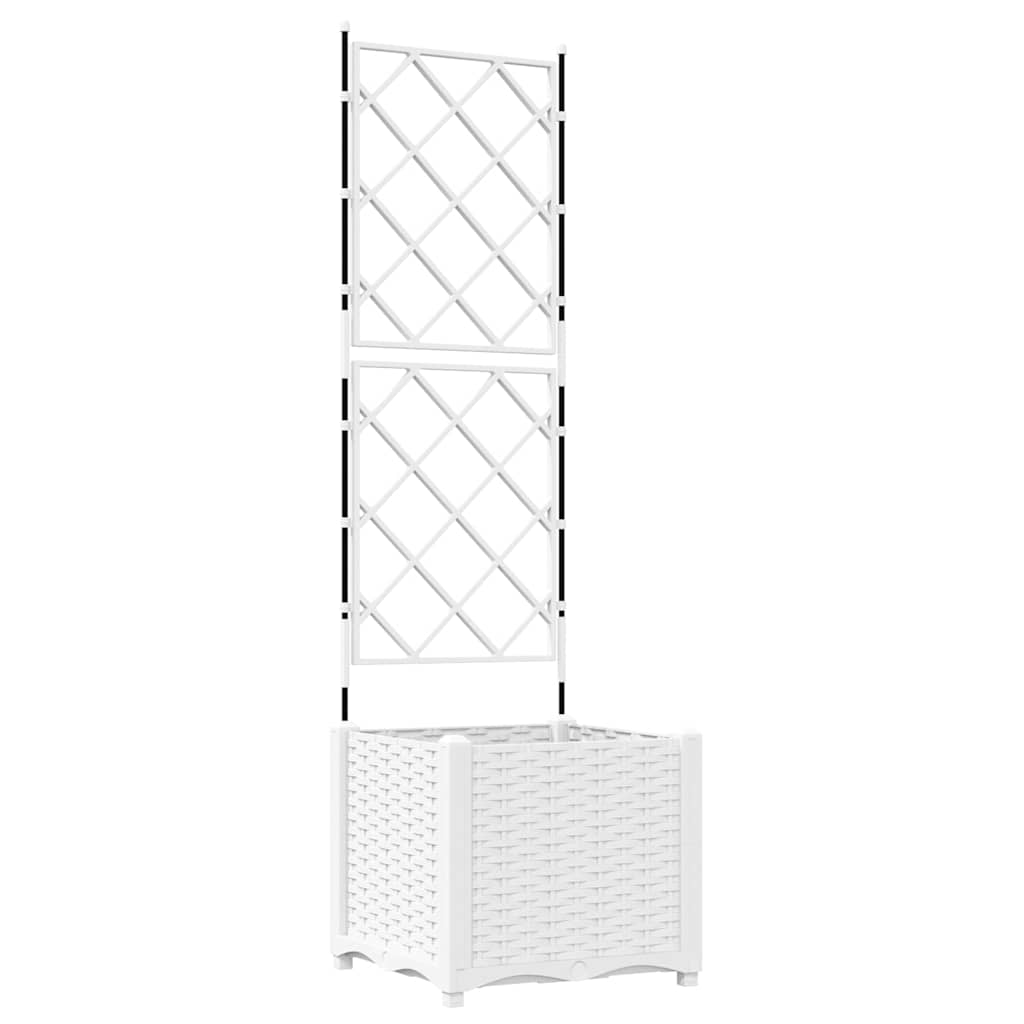 Vaso da Giardino con Trellis Bianco 40 x 40 x 143 cm PP