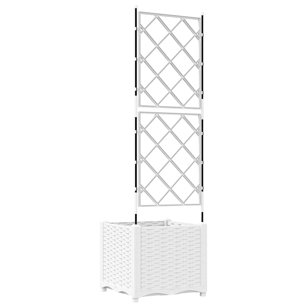 Vaso da Giardino con Trellis Bianco 40 x 40 x 143 cm PP