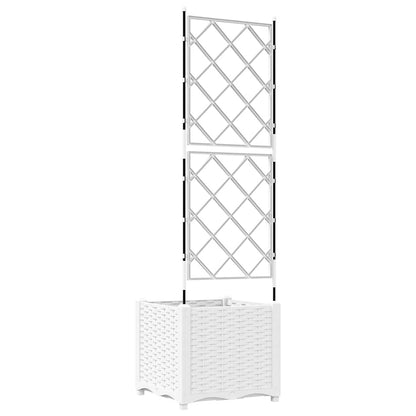 Vaso da Giardino con Trellis Bianco 40 x 40 x 143 cm PP