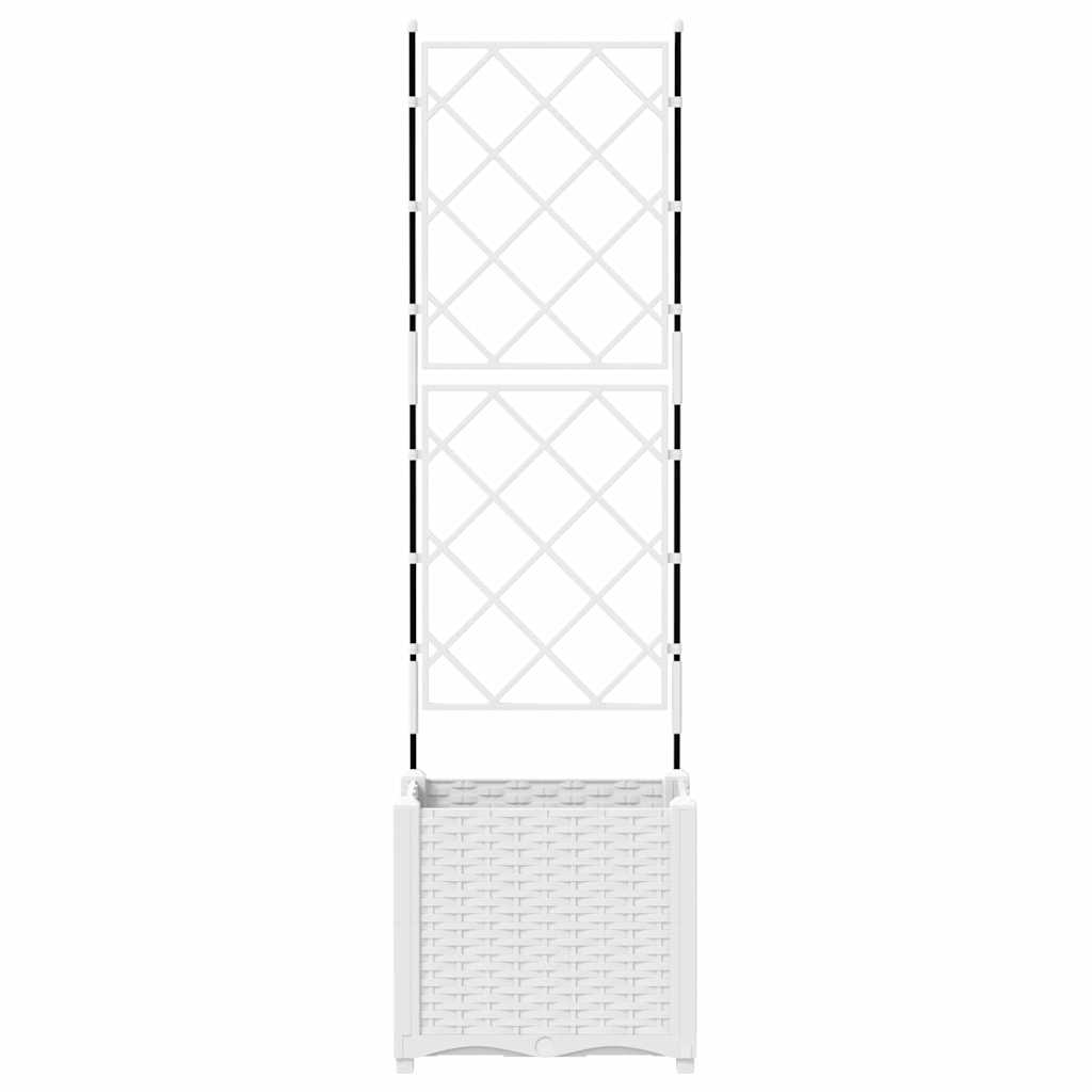 Vaso da Giardino con Trellis Bianco 40 x 40 x 143 cm PP