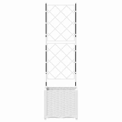 Vaso da Giardino con Trellis Bianco 40 x 40 x 143 cm PP