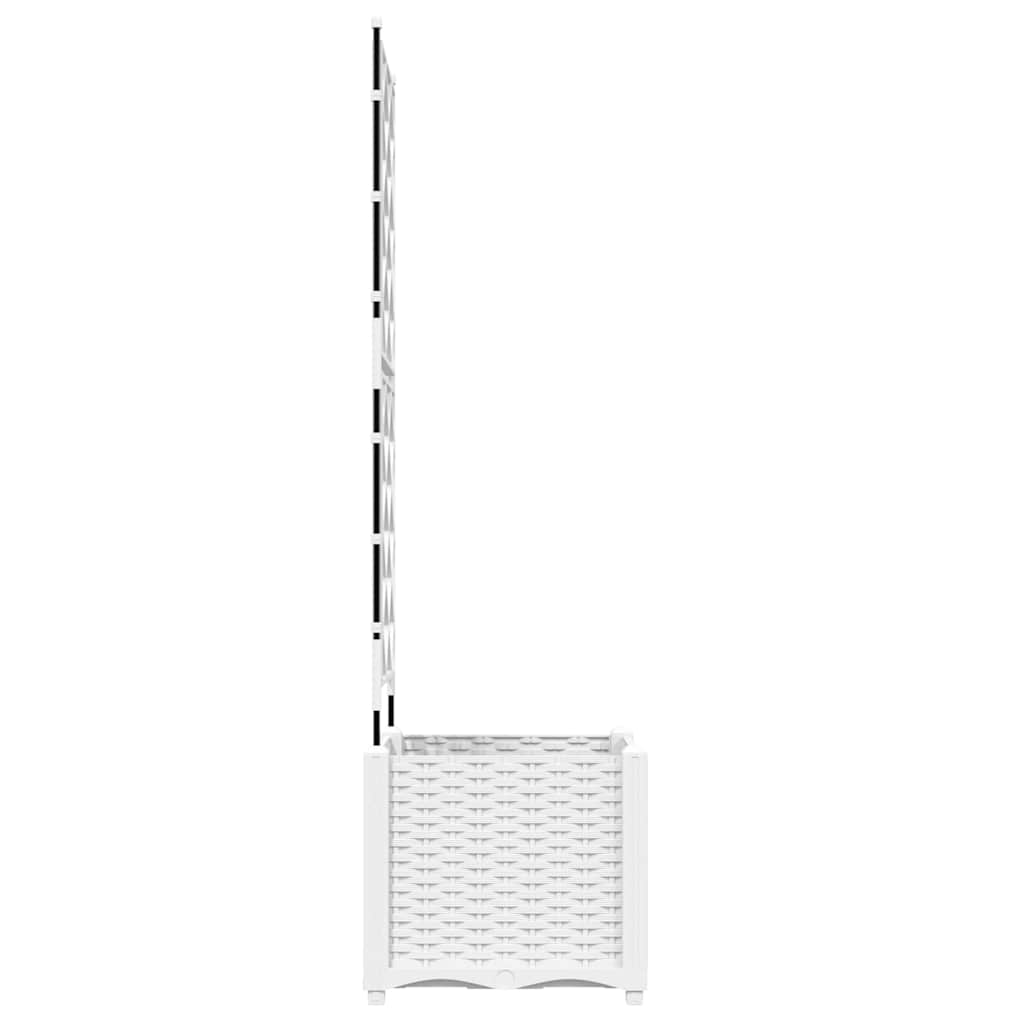 Vaso da Giardino con Trellis Bianco 40 x 40 x 143 cm PP