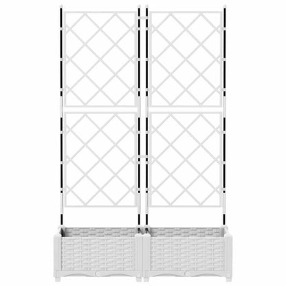 Vaso da Giardino con Trellis Bianco 80 x 40 x 125.5 cm PP